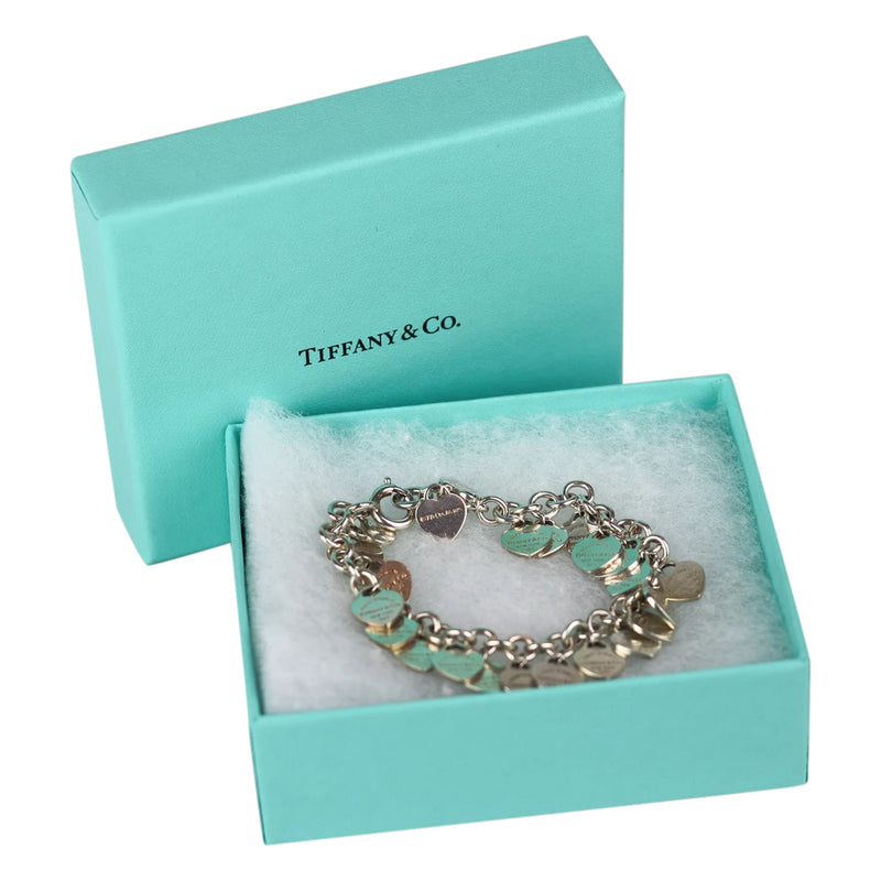 TIFFANY Return To Tiffany Multi–Heart Tag Silver Bracelet