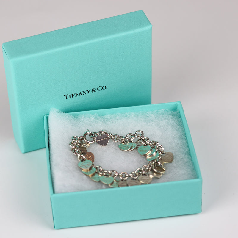 Return To Tiffany Multi–Heart Tag Silver Bracelet