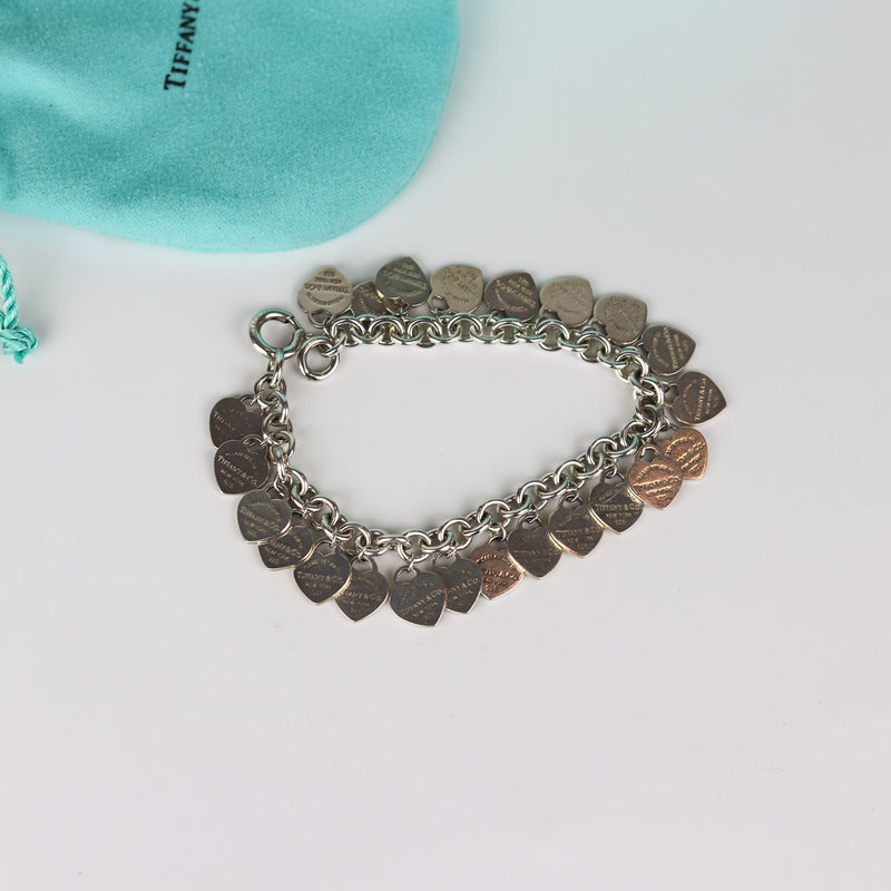 Return To Tiffany Multi–Heart Tag Silver Bracelet