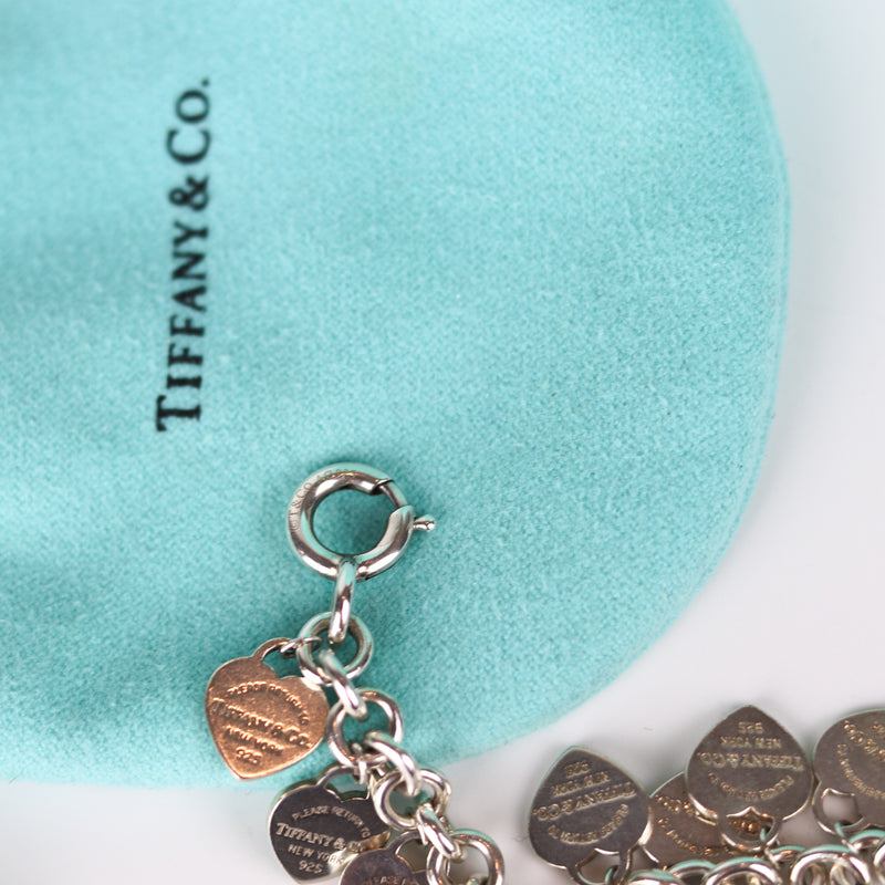 Return To Tiffany Multi–Heart Tag Silver Bracelet