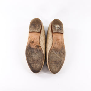 Chanel Nude Classic Grained Leather CC Flats