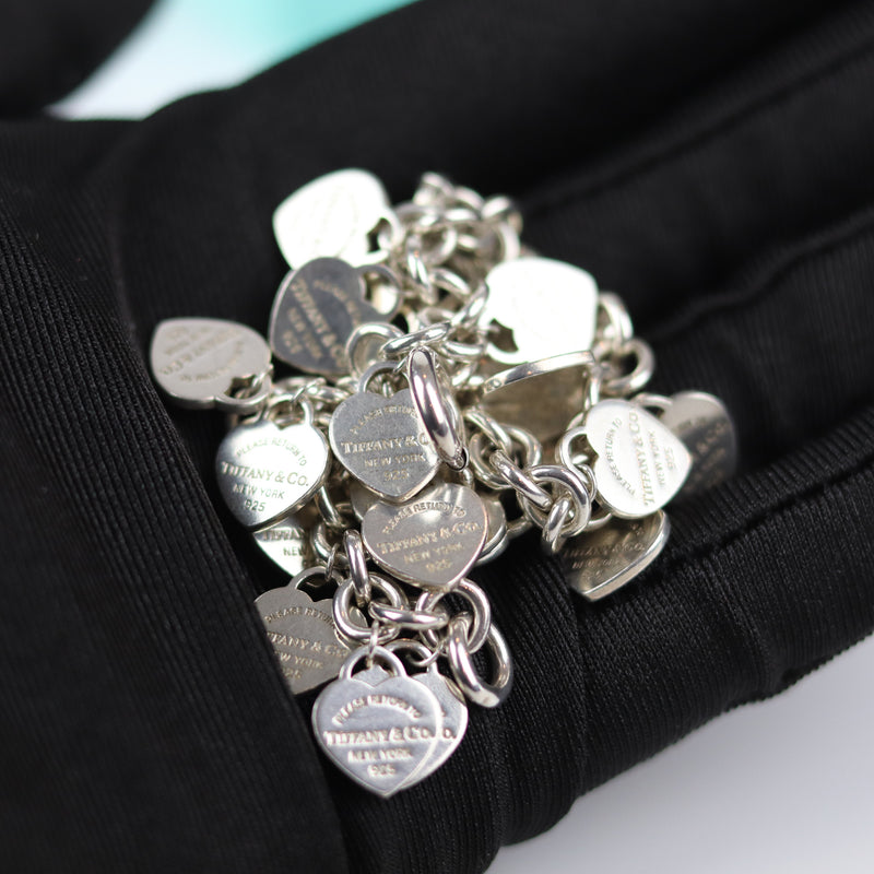 Return To Tiffany Multi–Heart Tag Silver Bracelet