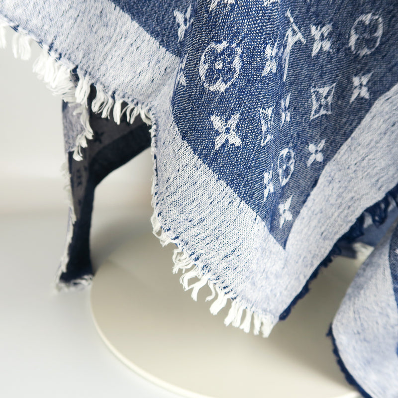 Louis Vuitton Monogram Neo Denim Shawl In Indigo