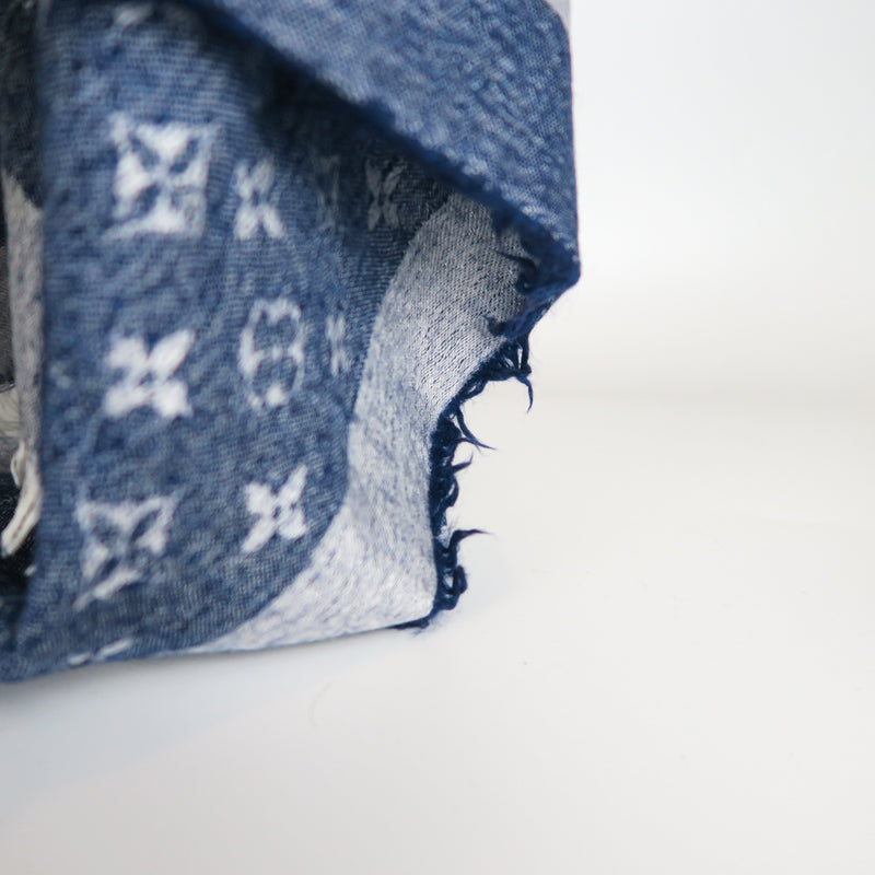 Louis Vuitton Monogram Blue Denim Shawl 