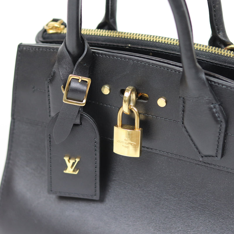 Louis Vuitton Calfskin City Steamer Mini Black 478773