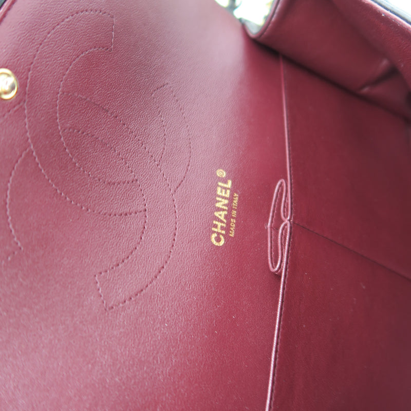Jumbo Double Flap in Black Lambskin with GHW