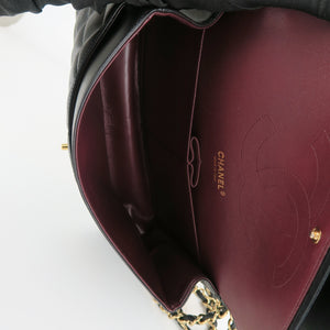 Jumbo Double Flap in Black Lambskin with GHW