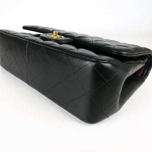 Jumbo Double Flap in Black Lambskin with GHW