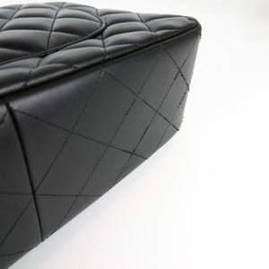 Jumbo Double Flap in Black Lambskin with GHW