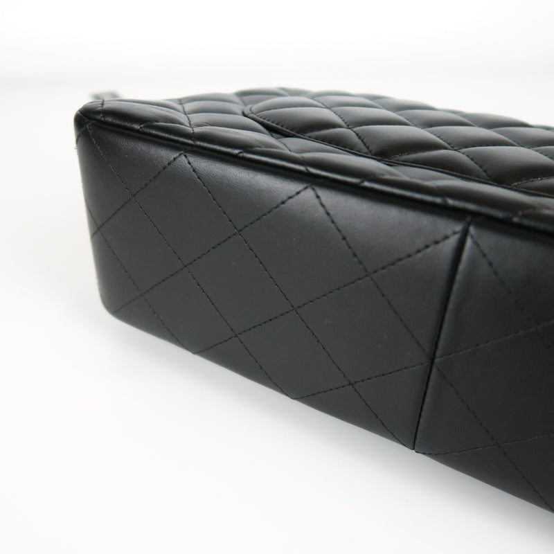 Jumbo Double Flap in Black Lambskin with GHW