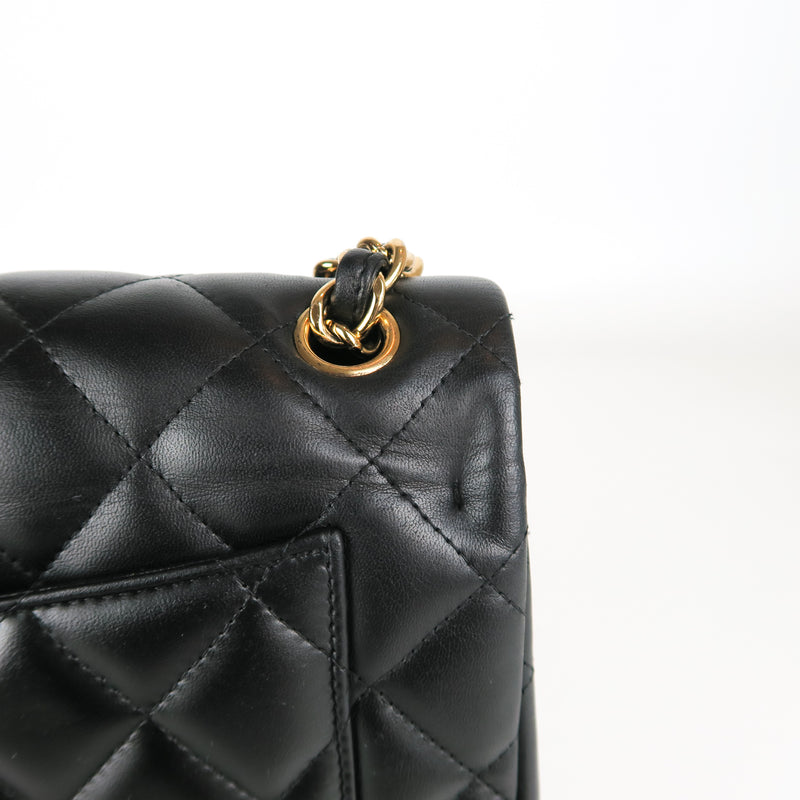 Jumbo Double Flap in Black Lambskin with GHW