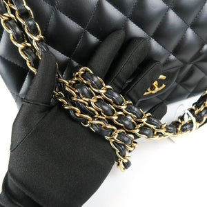 Jumbo Double Flap in Black Lambskin with GHW