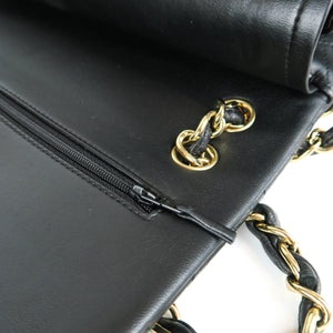 Jumbo Double Flap in Black Lambskin with GHW