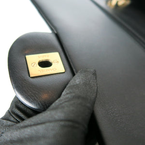 Jumbo Double Flap in Black Lambskin with GHW