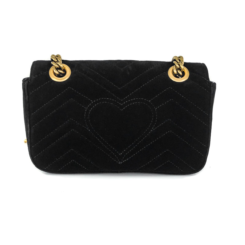 GG Marmont Black Velvet Mini Shoulder Bag