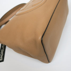 Pebbled Calfskin Large Soho Hobo in Beige