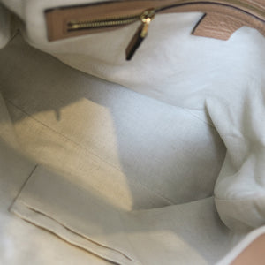 Pebbled Calfskin Large Soho Hobo in Beige
