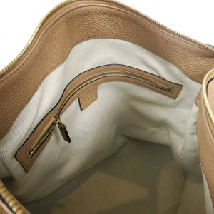 Pebbled Calfskin Large Soho Hobo in Beige