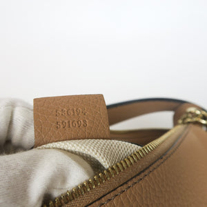 Pebbled Calfskin Large Soho Hobo in Beige