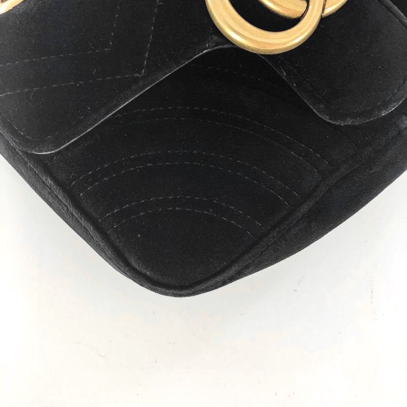 GG Marmont Black Velvet Mini Shoulder Bag