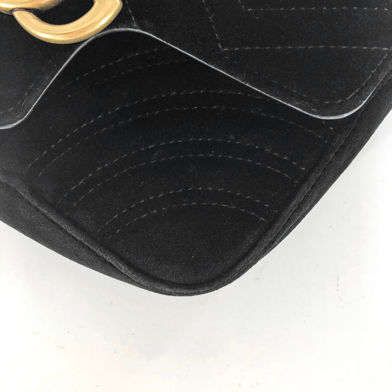 GG Marmont Black Velvet Mini Shoulder Bag