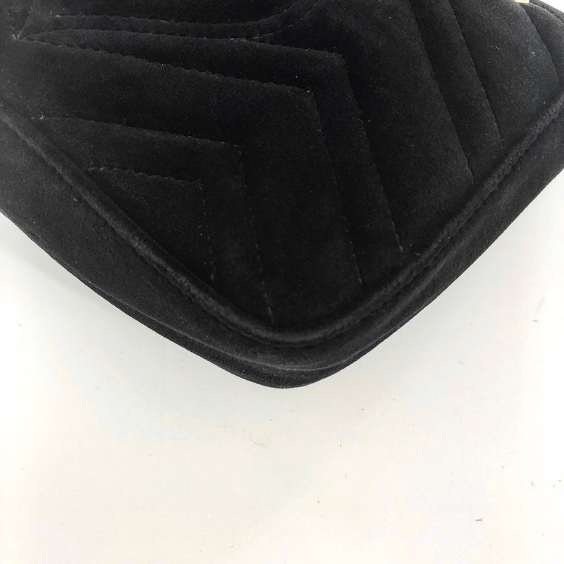 GG Marmont Black Velvet Mini Shoulder Bag