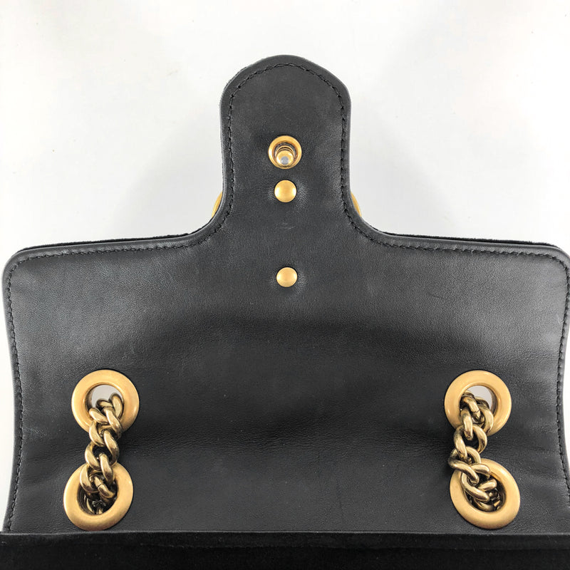 GG Marmont Black Velvet Mini Shoulder Bag