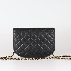 Semi-Circle Black Quilted Lambskin Paris Limited Edition