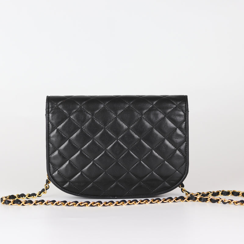 Semi-Circle Black Quilted Lambskin Paris Limited Edition