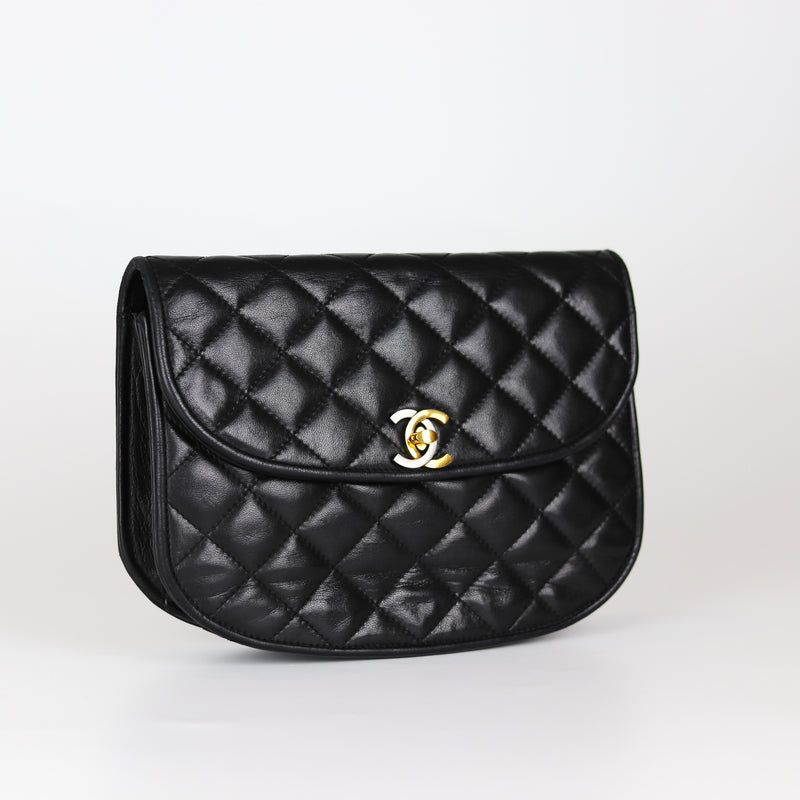 Semi-Circle Black Quilted Lambskin Paris Limited Edition