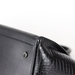 Downtown Cabas in Smooth and Croc Leather