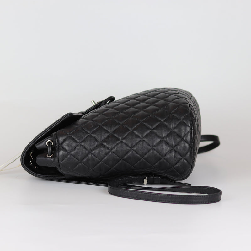 Black Quilted Urban Spirit Lambskin Large Backpack SHW