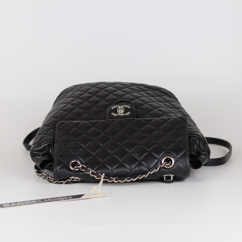 Black Quilted Urban Spirit Lambskin Large Backpack SHW