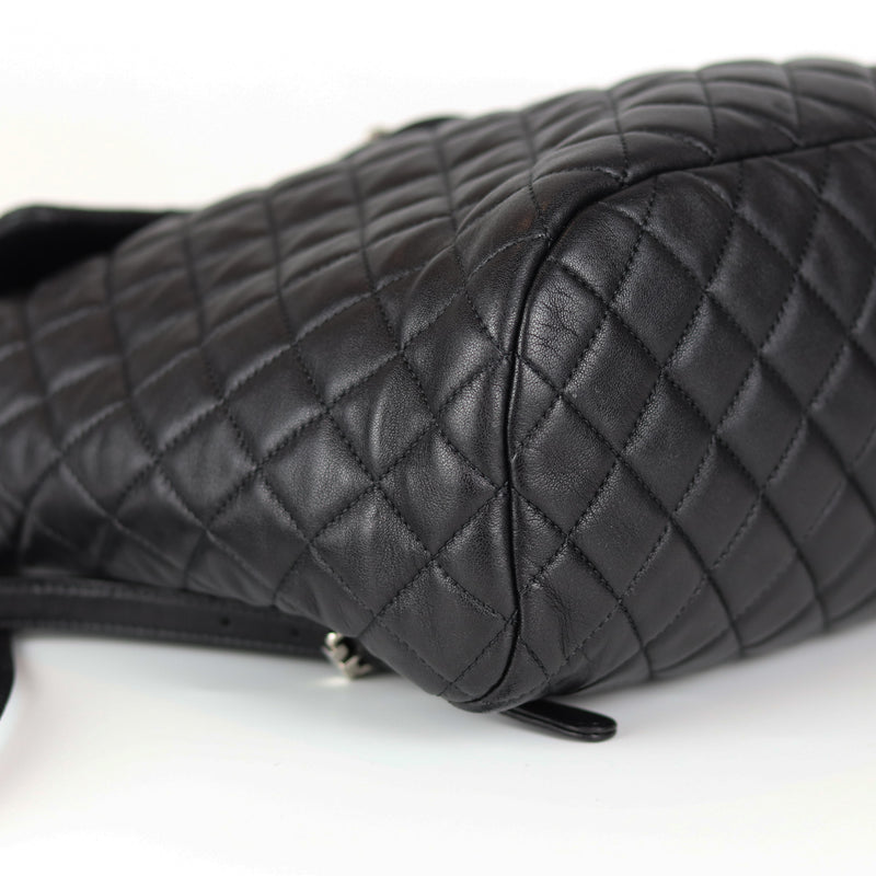 Black Quilted Urban Spirit Lambskin Large Backpack SHW