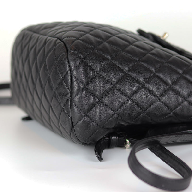Black Quilted Urban Spirit Lambskin Large Backpack SHW
