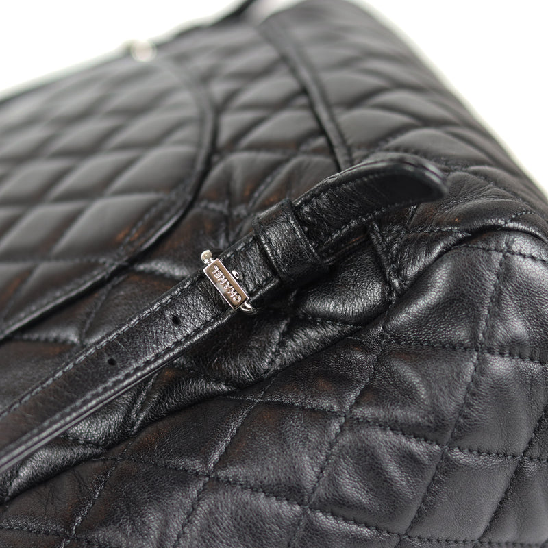 Black Quilted Urban Spirit Lambskin Large Backpack SHW