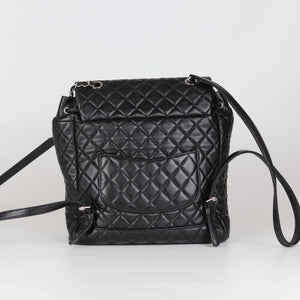 Black Quilted Urban Spirit Lambskin Large Backpack SHW