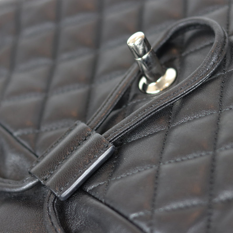 Black Quilted Urban Spirit Lambskin Large Backpack SHW