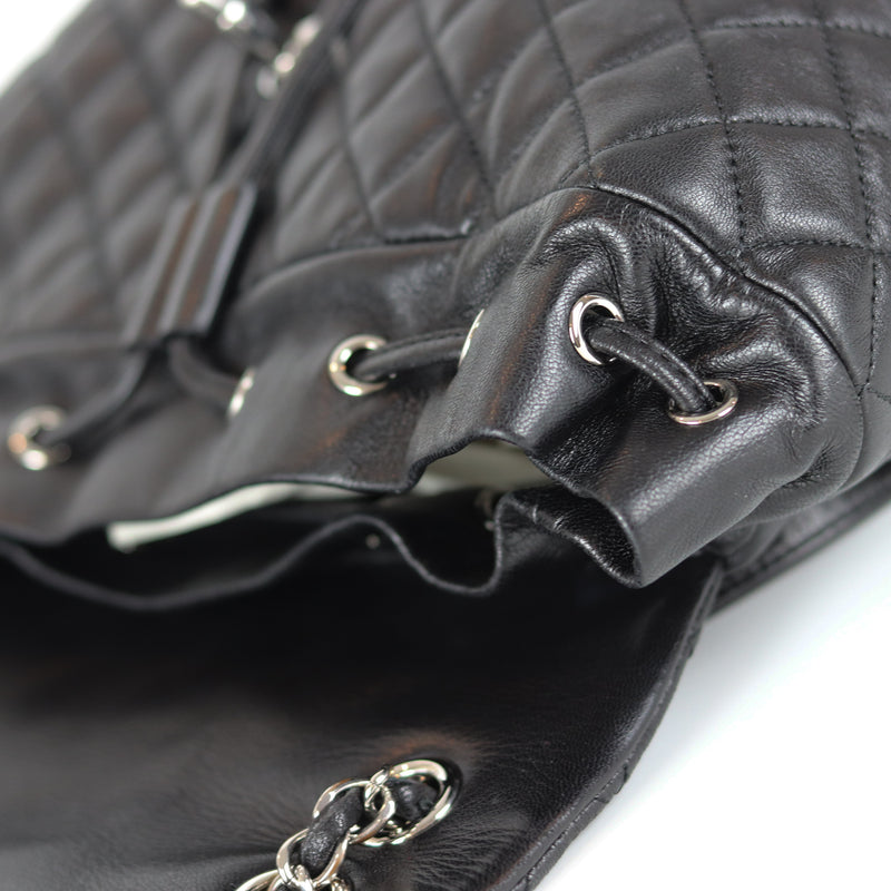 Black Quilted Urban Spirit Lambskin Large Backpack SHW
