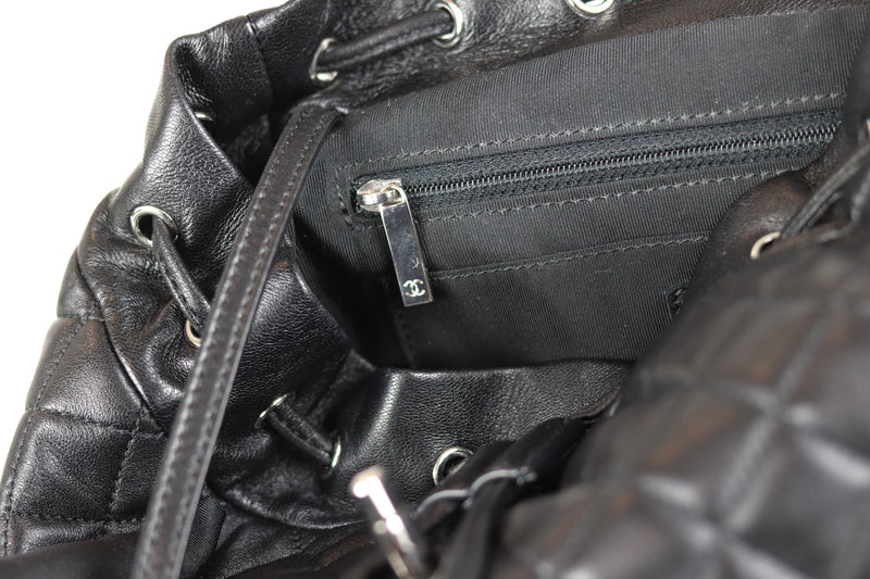 Black Quilted Urban Spirit Lambskin Large Backpack SHW