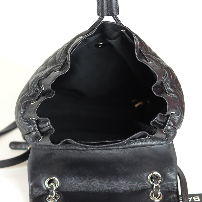 Black Quilted Urban Spirit Lambskin Large Backpack SHW