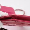 Bright Pink Quilted Patent Flap WOC with SHW