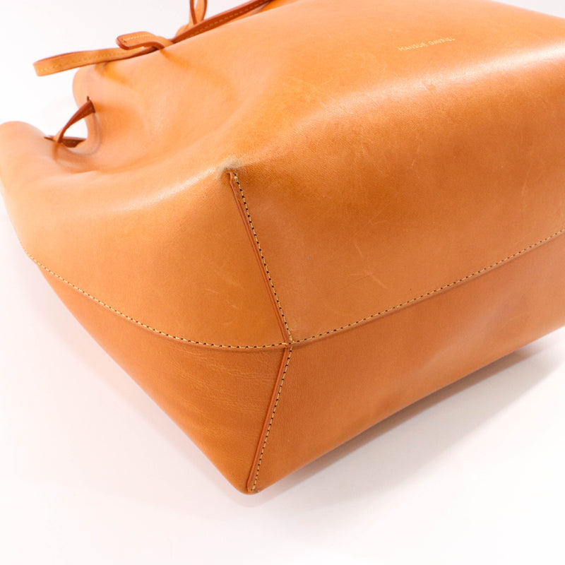 Bucket Bag in Light Brown Calf Leather Pink Interior