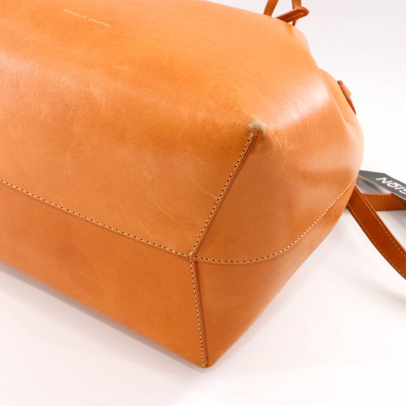 Bucket Bag in Light Brown Calf Leather Pink Interior