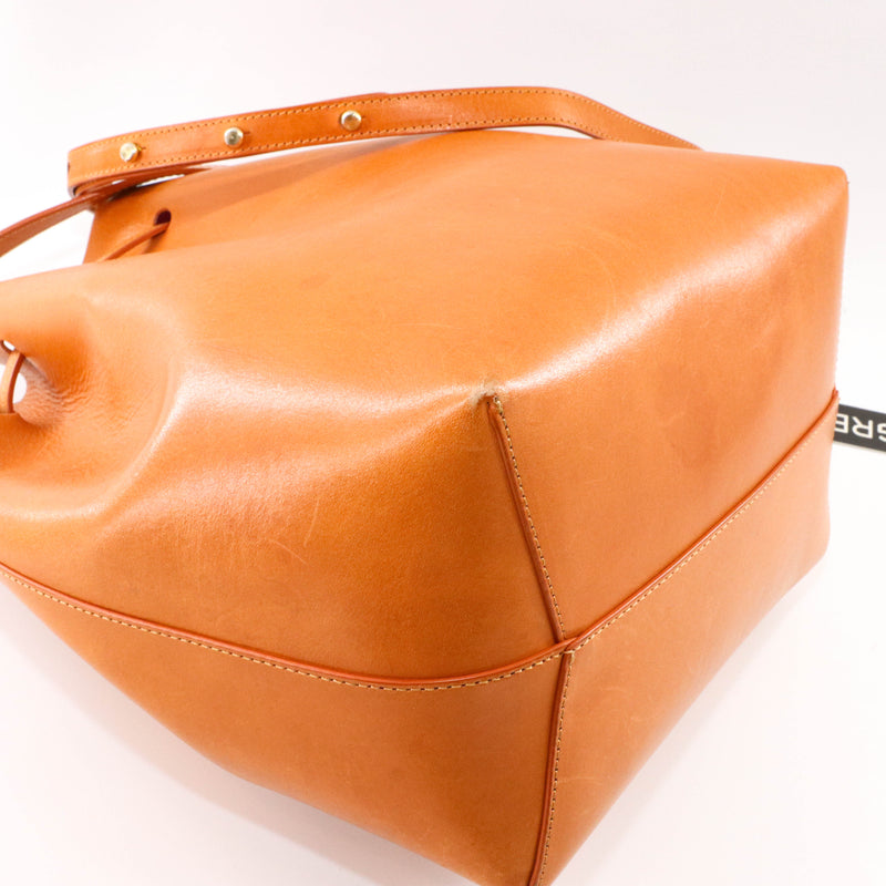 Bucket Bag in Light Brown Calf Leather Pink Interior