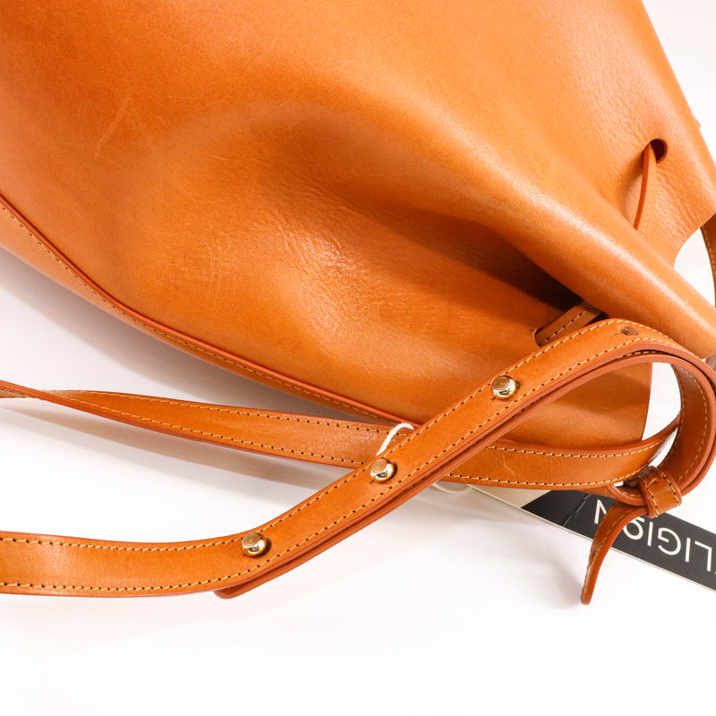 Bucket Bag in Light Brown Calf Leather Pink Interior