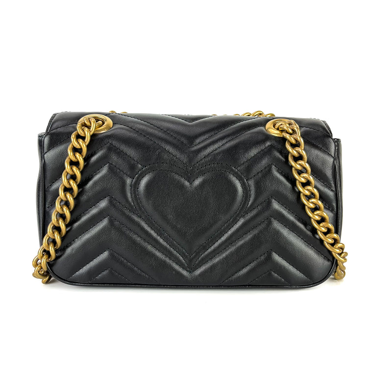 GG Marmont Black Mini Matelassé Shoulder Bag