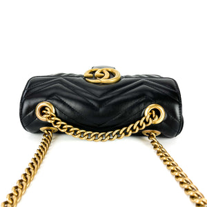 GG Marmont Black Mini Matelassé Shoulder Bag