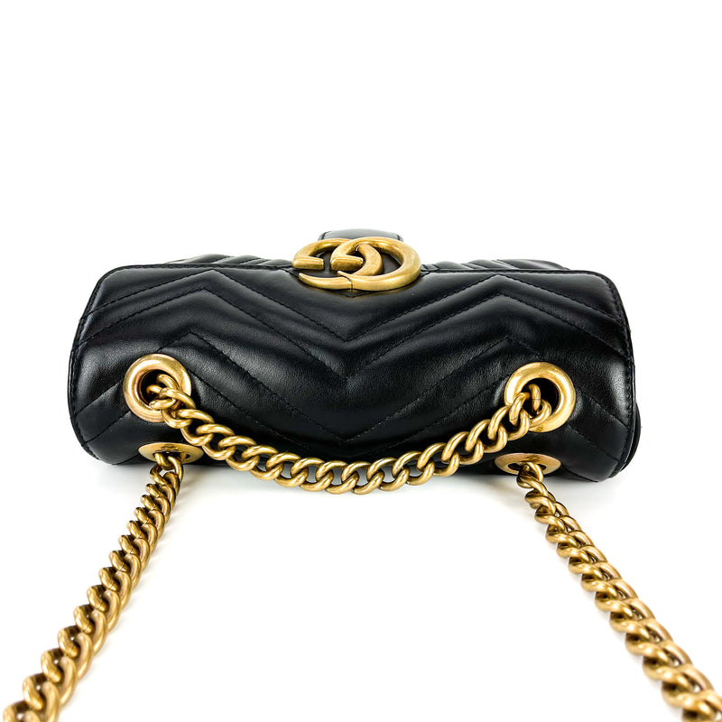 GG Marmont Black Mini Matelassé Shoulder Bag