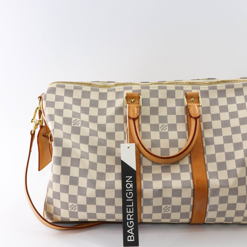 vuitton damier azur keepall bandouliere